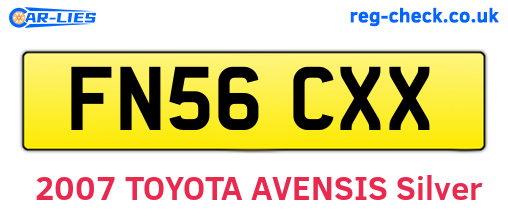FN56CXX are the vehicle registration plates.