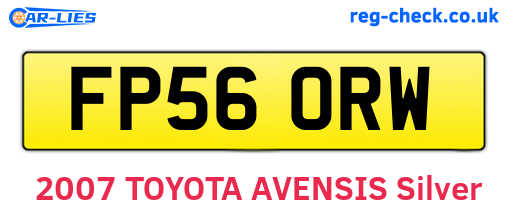 FP56ORW are the vehicle registration plates.