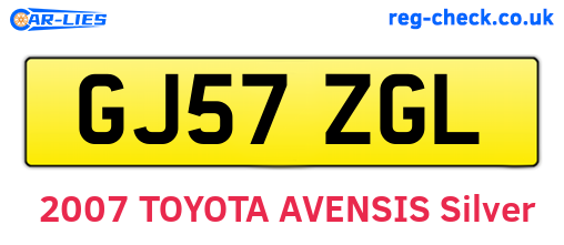 GJ57ZGL are the vehicle registration plates.