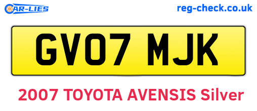 GV07MJK are the vehicle registration plates.