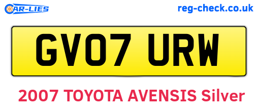 GV07URW are the vehicle registration plates.