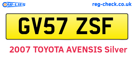 GV57ZSF are the vehicle registration plates.