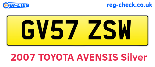 GV57ZSW are the vehicle registration plates.