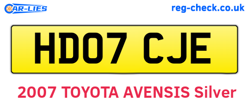 HD07CJE are the vehicle registration plates.