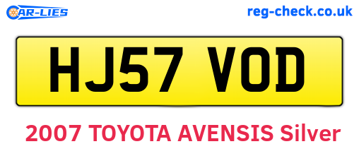 HJ57VOD are the vehicle registration plates.