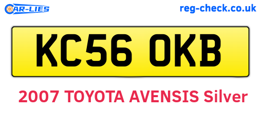 KC56OKB are the vehicle registration plates.