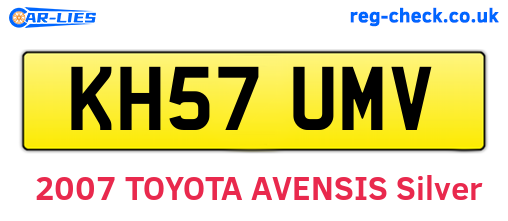KH57UMV are the vehicle registration plates.