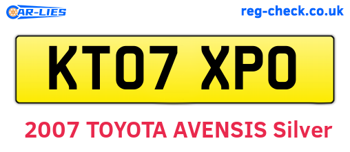 KT07XPO are the vehicle registration plates.