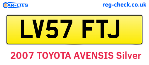 LV57FTJ are the vehicle registration plates.