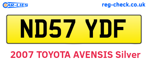 ND57YDF are the vehicle registration plates.