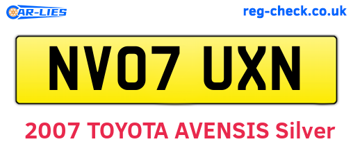 NV07UXN are the vehicle registration plates.