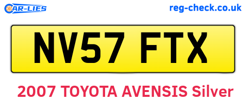 NV57FTX are the vehicle registration plates.