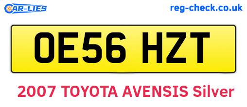 OE56HZT are the vehicle registration plates.