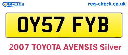OY57FYB are the vehicle registration plates.