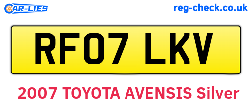 RF07LKV are the vehicle registration plates.