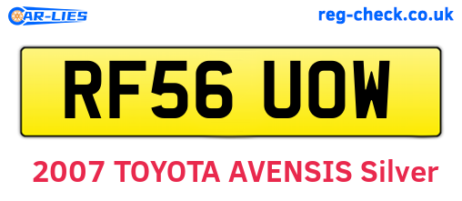 RF56UOW are the vehicle registration plates.