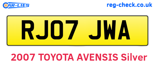 RJ07JWA are the vehicle registration plates.