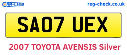 SA07UEX are the vehicle registration plates.