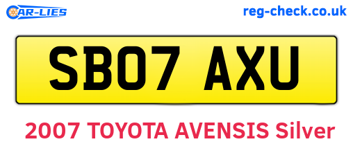 SB07AXU are the vehicle registration plates.