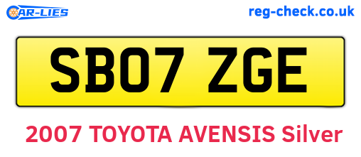 SB07ZGE are the vehicle registration plates.