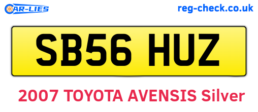 SB56HUZ are the vehicle registration plates.