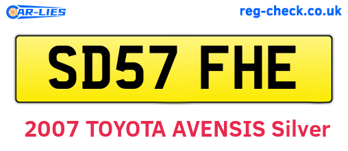 SD57FHE are the vehicle registration plates.