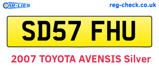 SD57FHU are the vehicle registration plates.