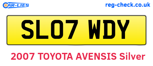 SL07WDY are the vehicle registration plates.