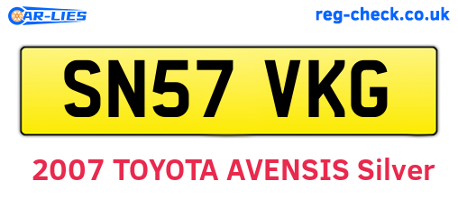 SN57VKG are the vehicle registration plates.