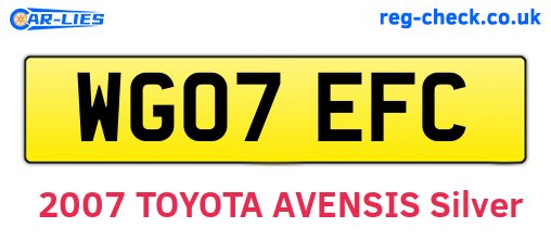 WG07EFC are the vehicle registration plates.