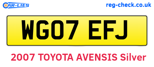 WG07EFJ are the vehicle registration plates.