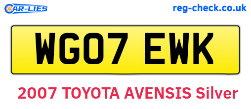 WG07EWK are the vehicle registration plates.