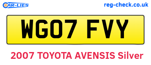 WG07FVY are the vehicle registration plates.