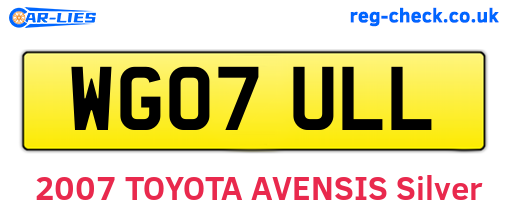 WG07ULL are the vehicle registration plates.