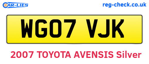 WG07VJK are the vehicle registration plates.