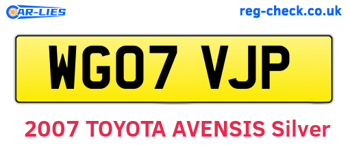 WG07VJP are the vehicle registration plates.
