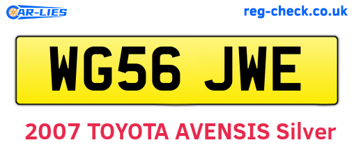 WG56JWE are the vehicle registration plates.