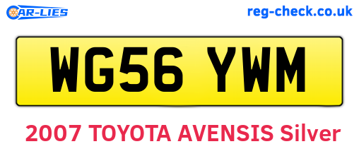 WG56YWM are the vehicle registration plates.