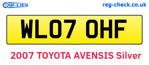 WL07OHF are the vehicle registration plates.