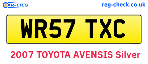 WR57TXC are the vehicle registration plates.