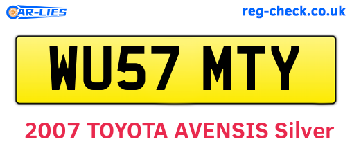WU57MTY are the vehicle registration plates.