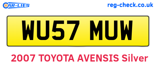 WU57MUW are the vehicle registration plates.