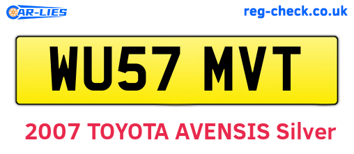 WU57MVT are the vehicle registration plates.