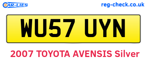 WU57UYN are the vehicle registration plates.