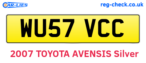 WU57VCC are the vehicle registration plates.