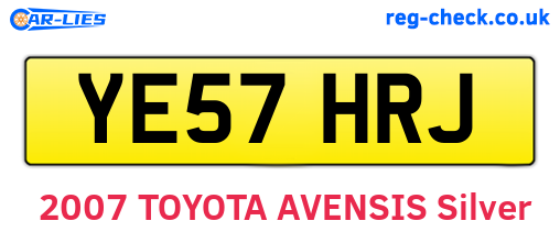 YE57HRJ are the vehicle registration plates.
