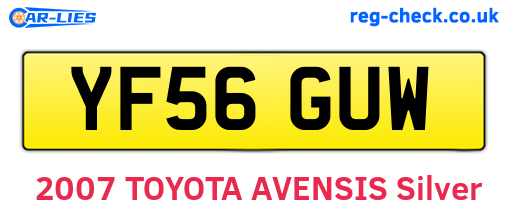 YF56GUW are the vehicle registration plates.