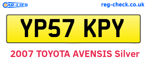 YP57KPY are the vehicle registration plates.
