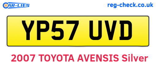 YP57UVD are the vehicle registration plates.
