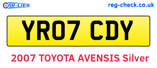 YR07CDY are the vehicle registration plates.